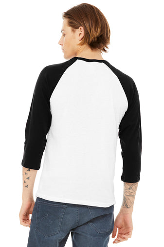 Colorblock 3/4 Sleeve Cotton Baseball T-Shirt - Embroidered