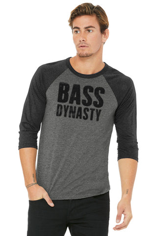 Premium Black / Grey BELLA+CANVAS ® 3/4 Sleeve Baseball Tee